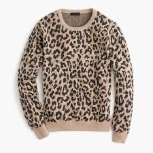 J Crew Merino Leopard Sweater - Picture 2 of 6